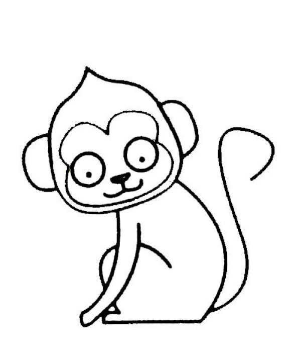 Naughty little monkey simple drawing examples and steps