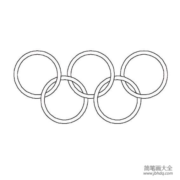 Simple drawing of Olympic rings logo