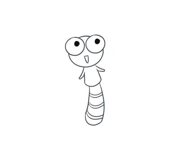 Beautiful cartoon dragonfly simple drawing