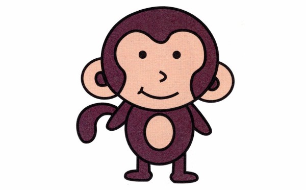 How to draw little monkey with simple strokes