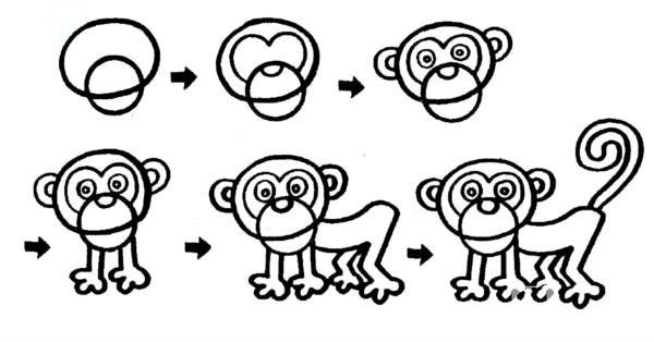 How to draw little monkeys and baboons