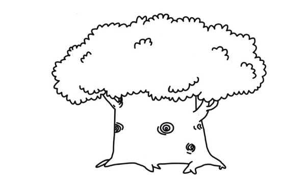 Big Banyan Tree Simple Drawing