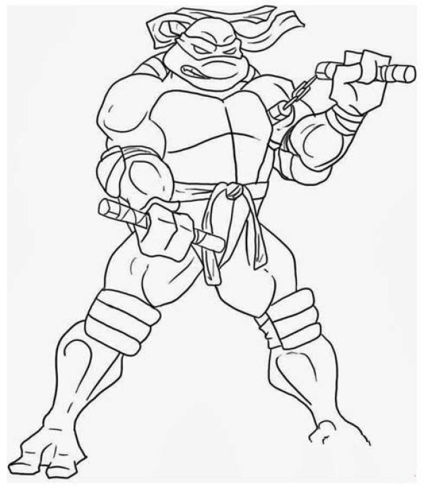 Teenage Mutant Ninja Turtles Michelangelo simple drawing pictures