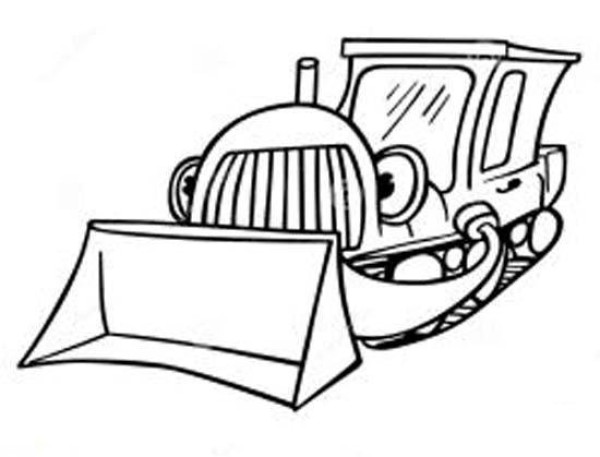 Childrens cute toy bulldozer simple drawing picture