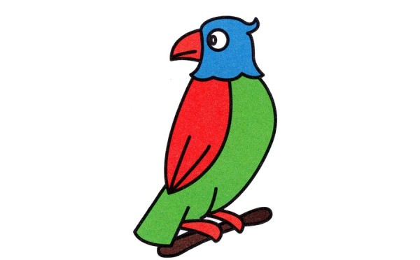 How to draw cute parrot with simple strokes