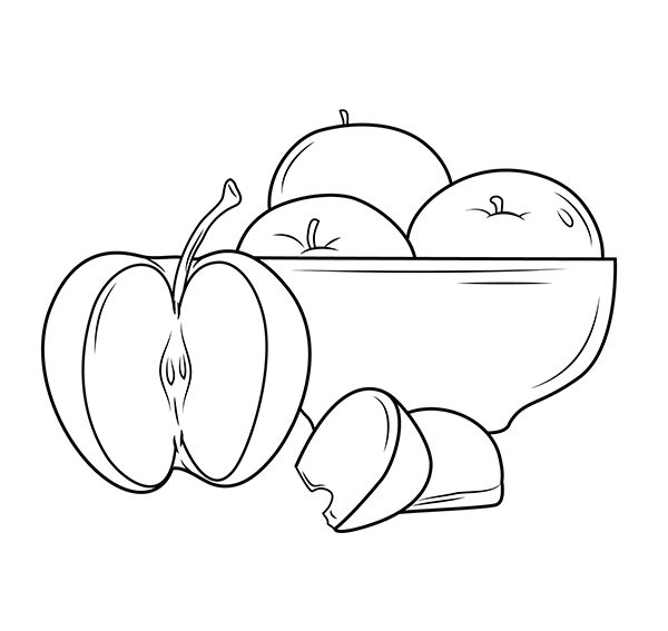 How to draw fruits in a bowl