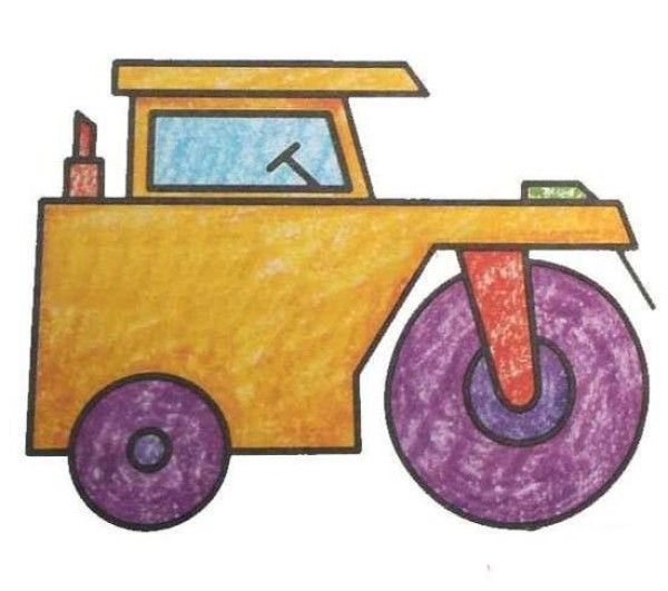 Childrens simple drawing picture of color roller