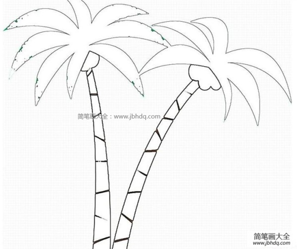 Appreciation of the simple drawings of two coconut trees