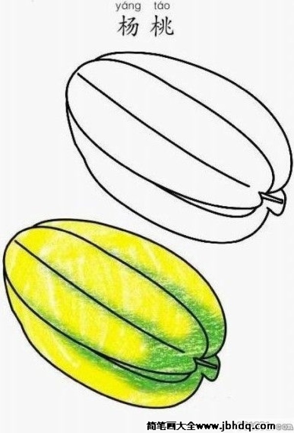 Sweet fruit carambola simple drawing