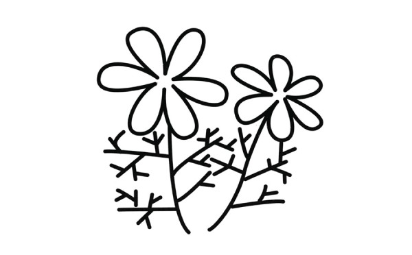 How to draw cute little flowers with simple strokes and coloring