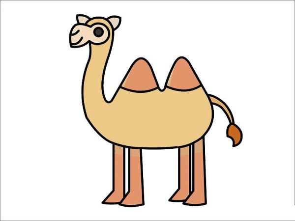 Camel simple strokes drawing steps