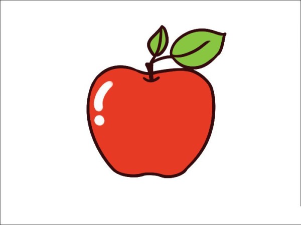 Big red apple simple strokes