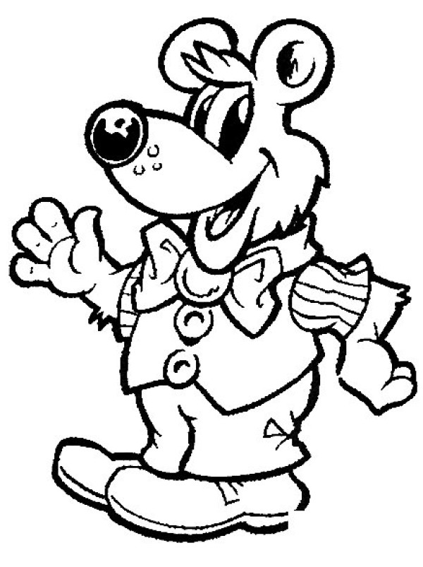 Clown Bear Simple Drawing Picture