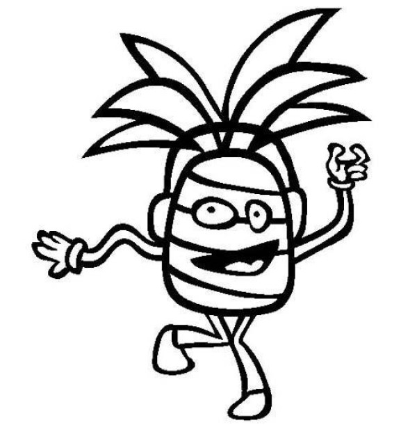 Cartoon Pineapple Man Simple Drawing Picture