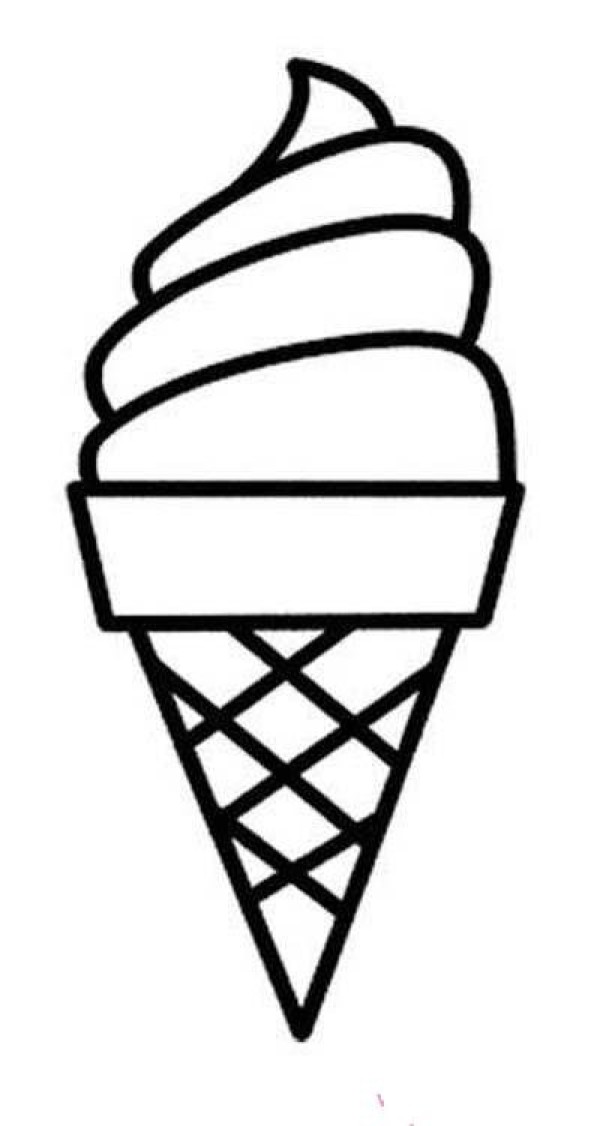 Childrens simple drawing picture of ice cream cone