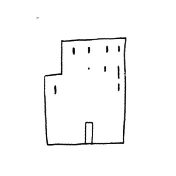 Simple drawing tutorial of tall building