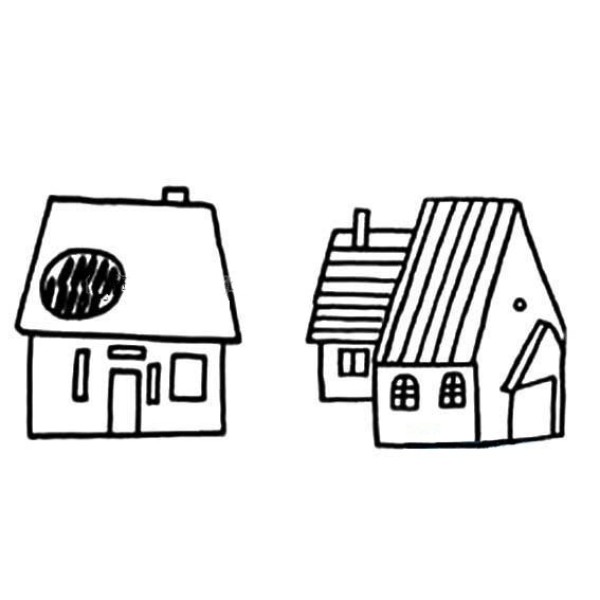 Super simple small house simple strokes