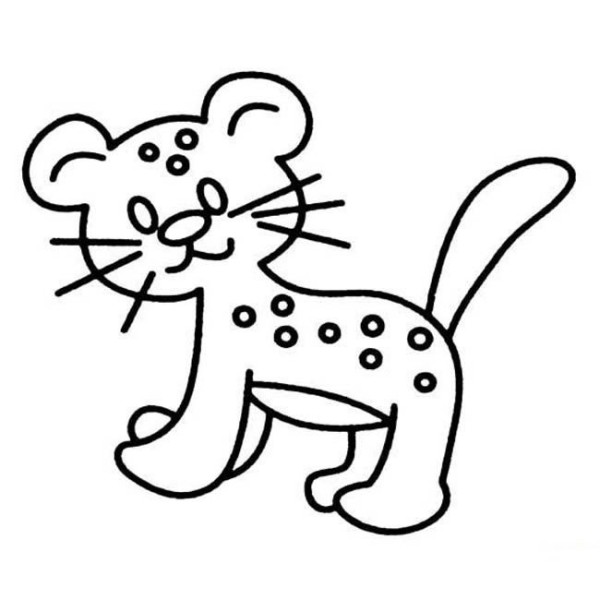 Simple drawings of animals, simple drawings of small leopards