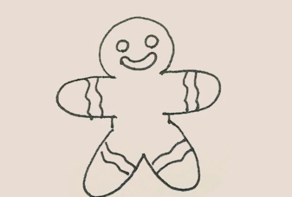 Simple drawing of gingerbread man