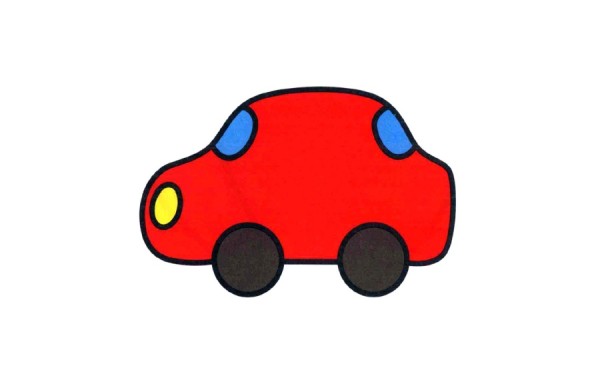 Simple drawing method of red toy car