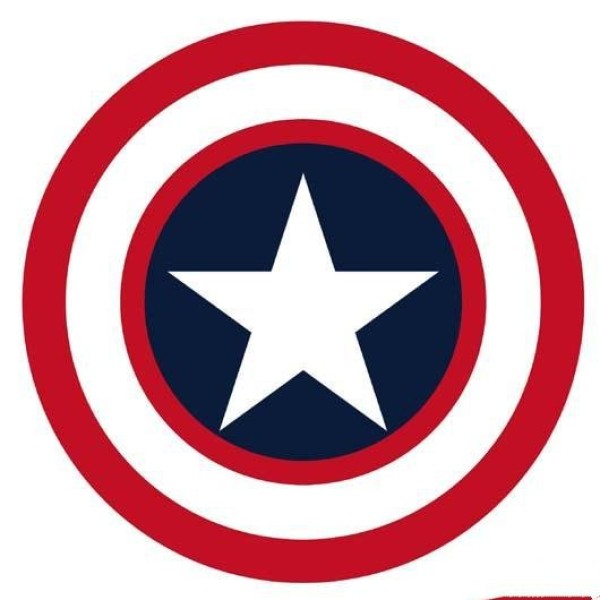 Childrens color simple drawing of Captain Americas shield picture