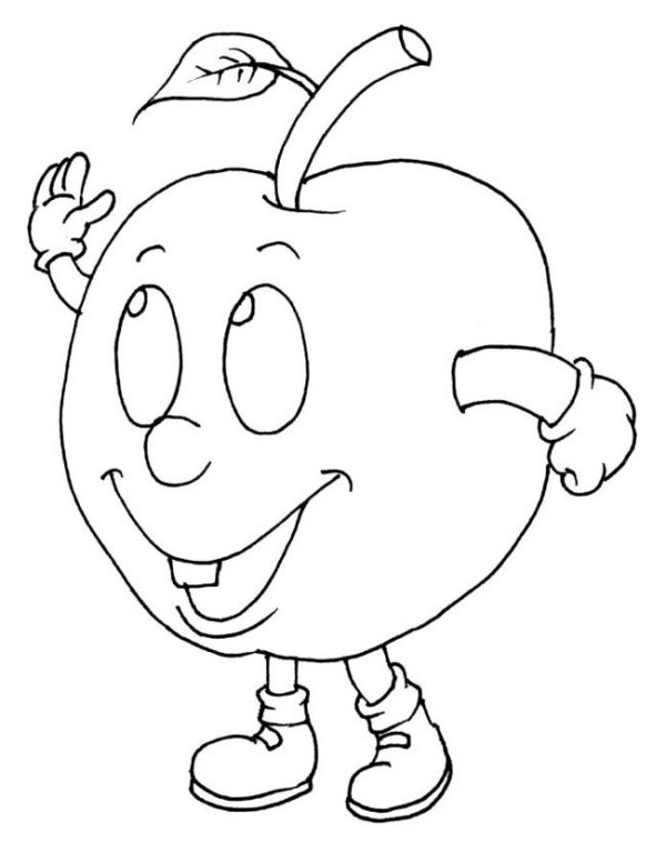 Cartoon Fruit Simple Drawing Collection Cartoon Apple Simple Drawing