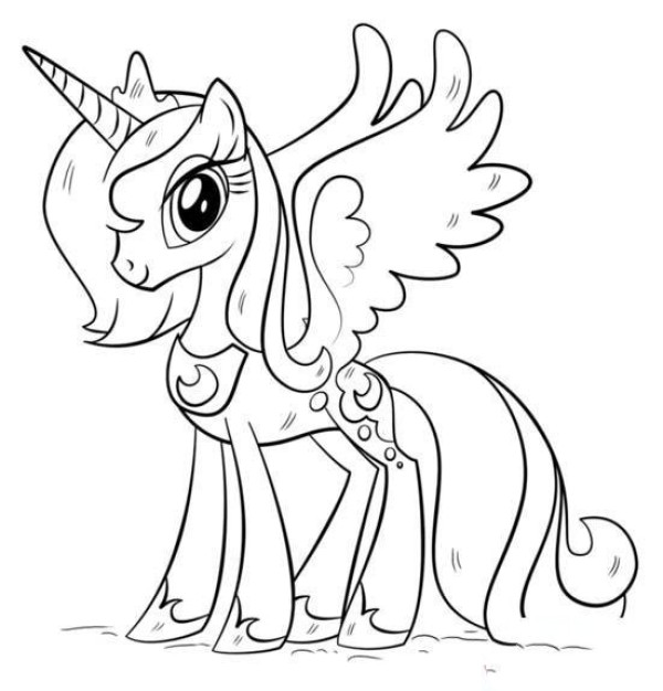 My Little Pony Moon Princess Luna simple drawing pictures