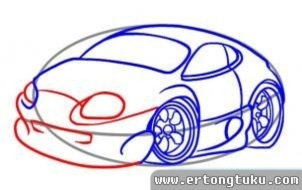 How to draw a cartoon car with simple strokes