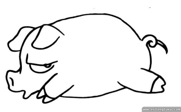 Happy pig cute simple drawing picture