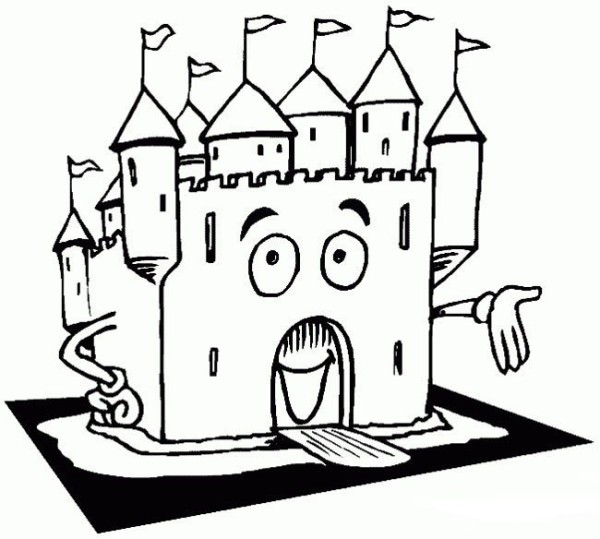 Cartoon Castle Simple Drawing Picture