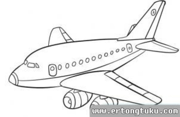 Boeing airplane cartoon simple drawing tutorial