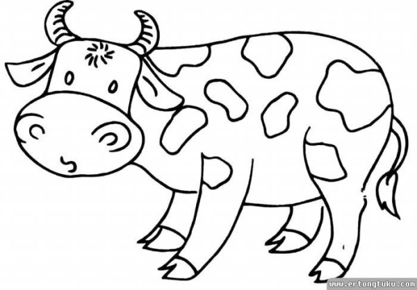 Cartoon cow simple drawing material