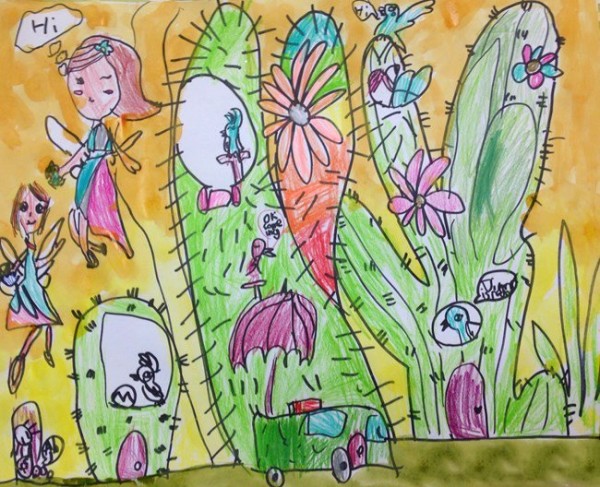 Appreciation of childrens paintings of Cactus Elf House