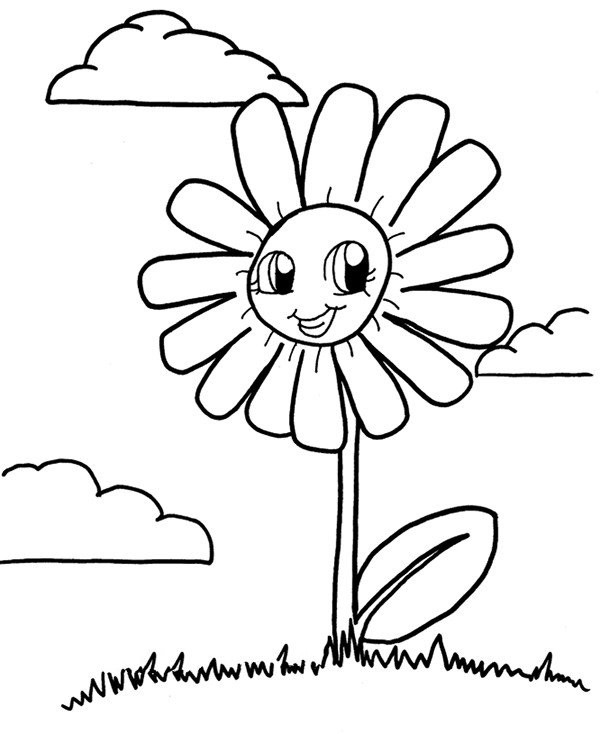 Cute Cartoon Sunflower Simple Drawing Picture