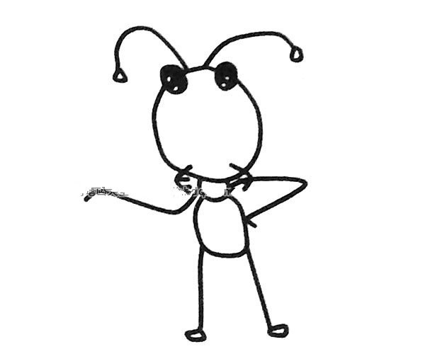 A set of simple drawing pictures of cartoon ants