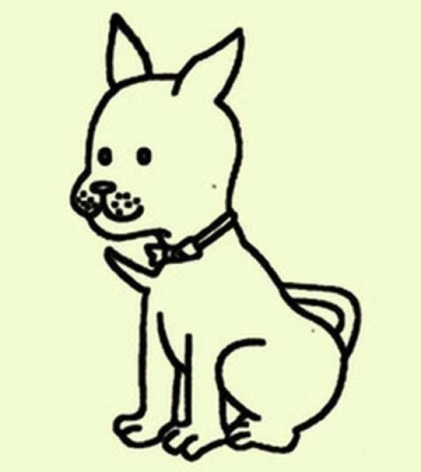 Simple drawing pictures of puppies for primary school students