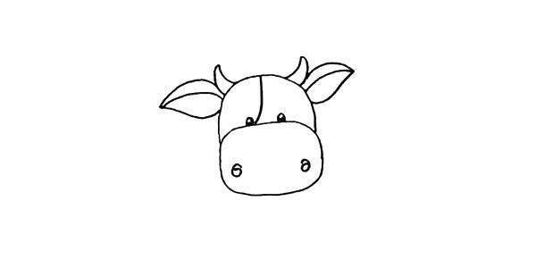 How to draw a small flower cow