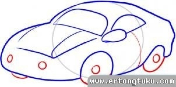 Cartoon luxury sports car simple drawing steps