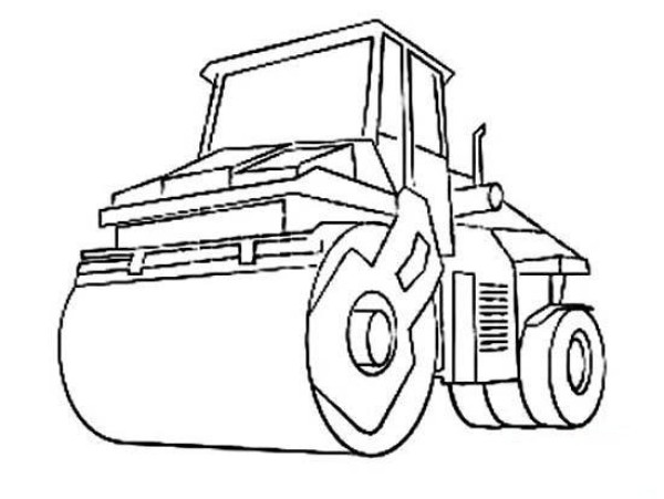 Simple drawing picture of engineering road roller