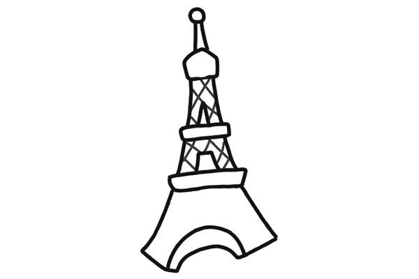 Eiffel Tower simple drawing steps