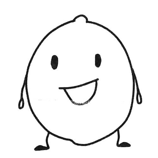 Cute cartoon lemon simple drawing