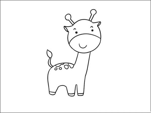 Cute giraffe simple strokes