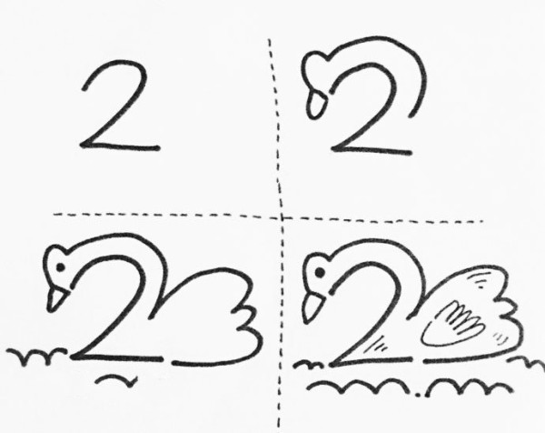 Baby-coaxing artifact! Draw cute simple drawings of numbers 1-9 [Tutorial Steps]