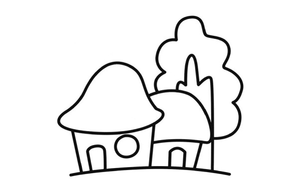 Simple drawing pictures of cabins