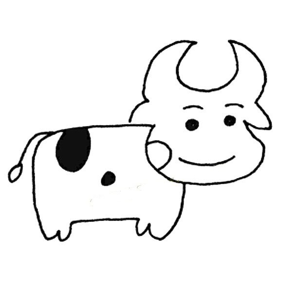 A set of simple and cute cow sketches