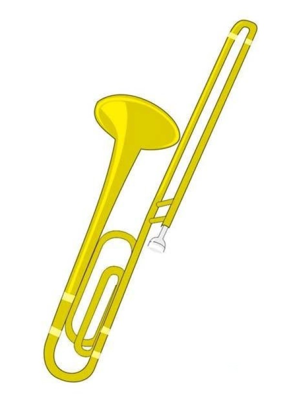 Childrens color trombone simple drawing picture