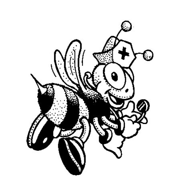 Cartoon little bee simple strokes picture collection