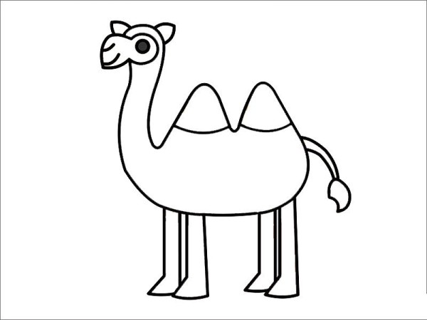 Camel simple strokes drawing steps