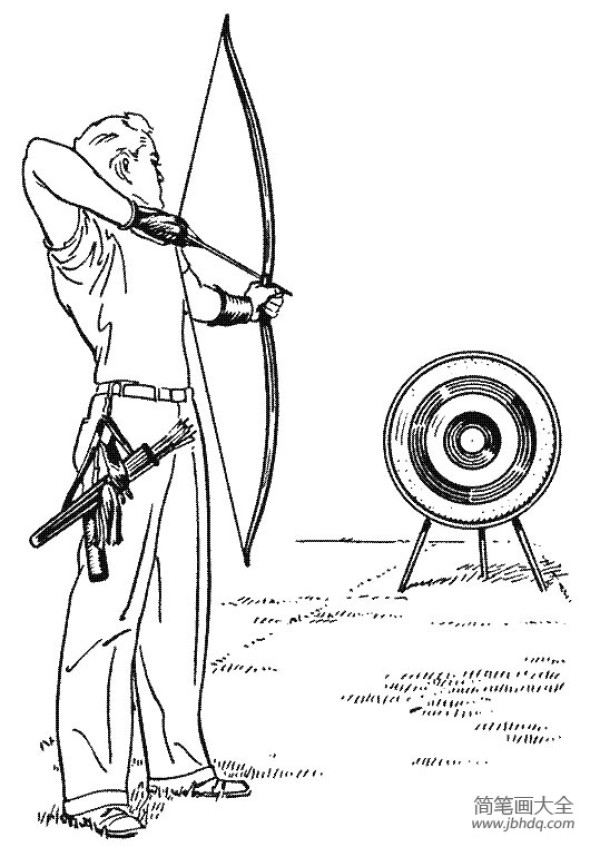 Olympic sports simple drawing work Archery