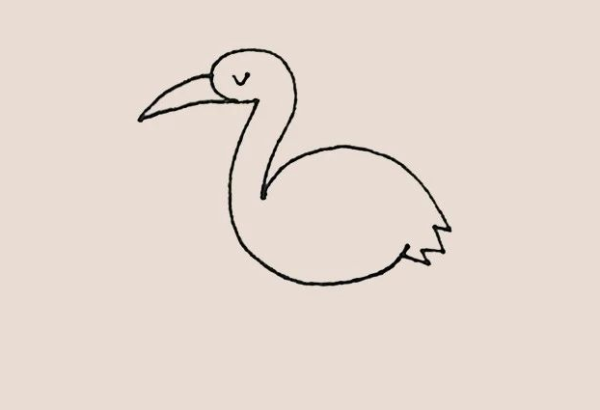 Simple drawing of flamingo